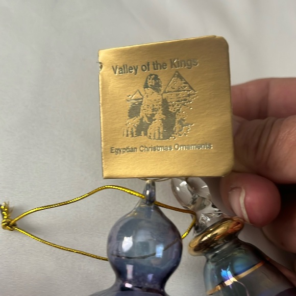 Blue and Gold Holiday Ornaments with Vintage Charm - Picture 2 of 4